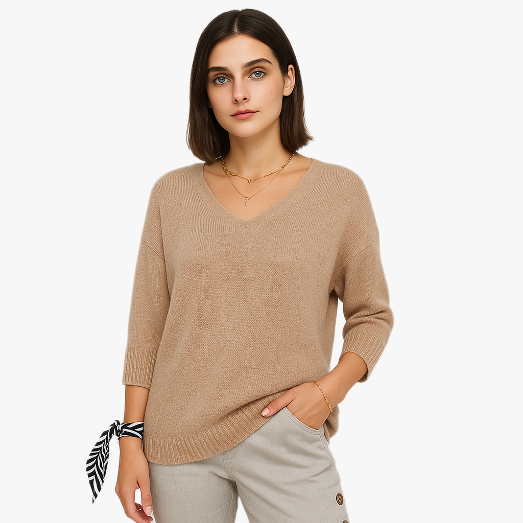 Stylish Women's V-Neck Knit Top