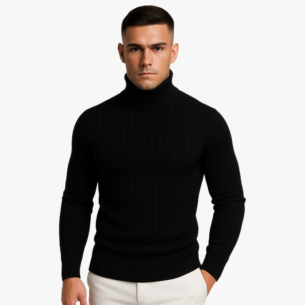 Elegant Men's Roll Neck Sweater