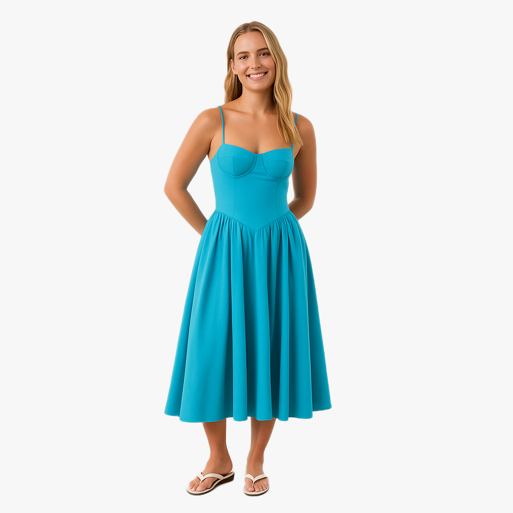 Stylish Summer Midi Dress with Pockets