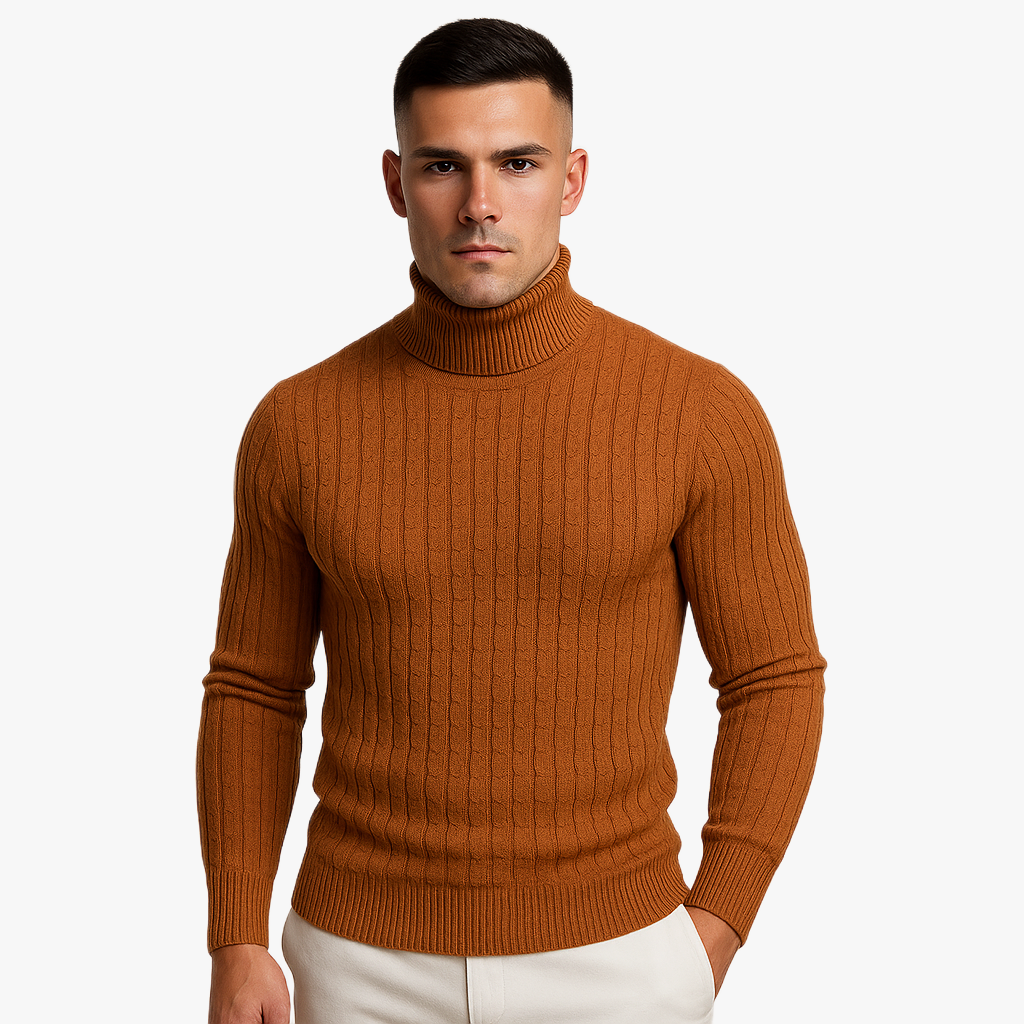 Elegant Men's Roll Neck Sweater
