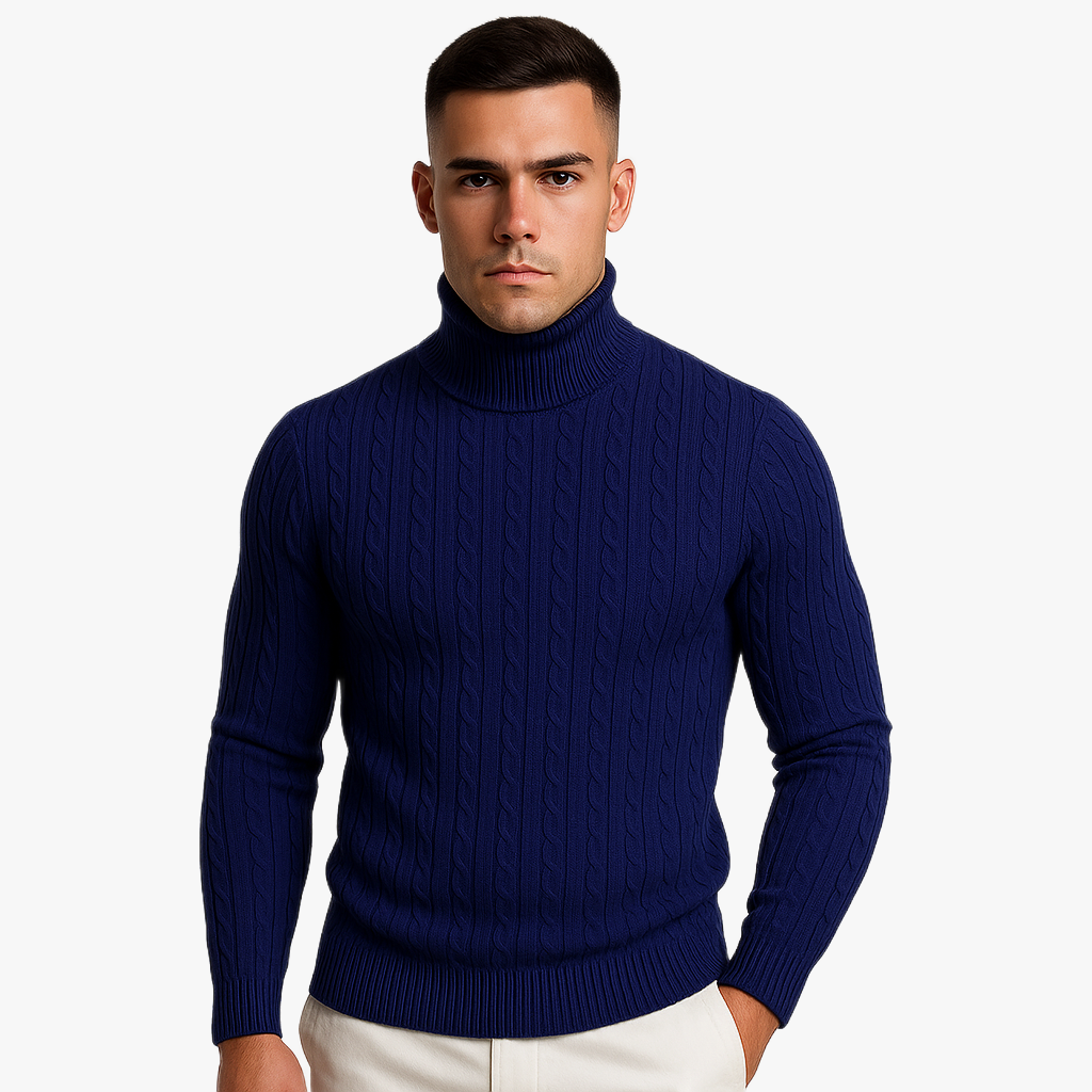 Elegant Men's Roll Neck Sweater