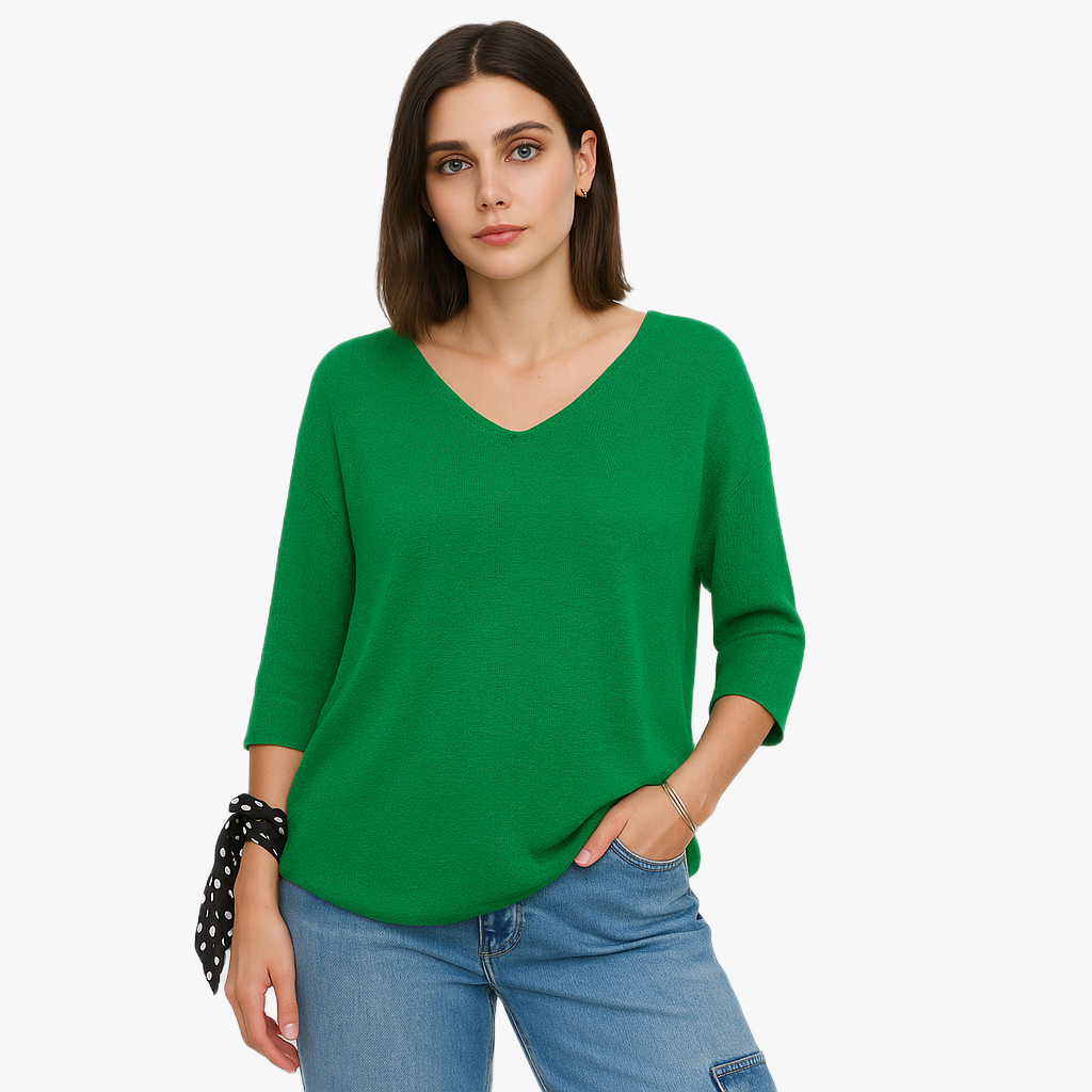 Stylish Women's V-Neck Knit Top