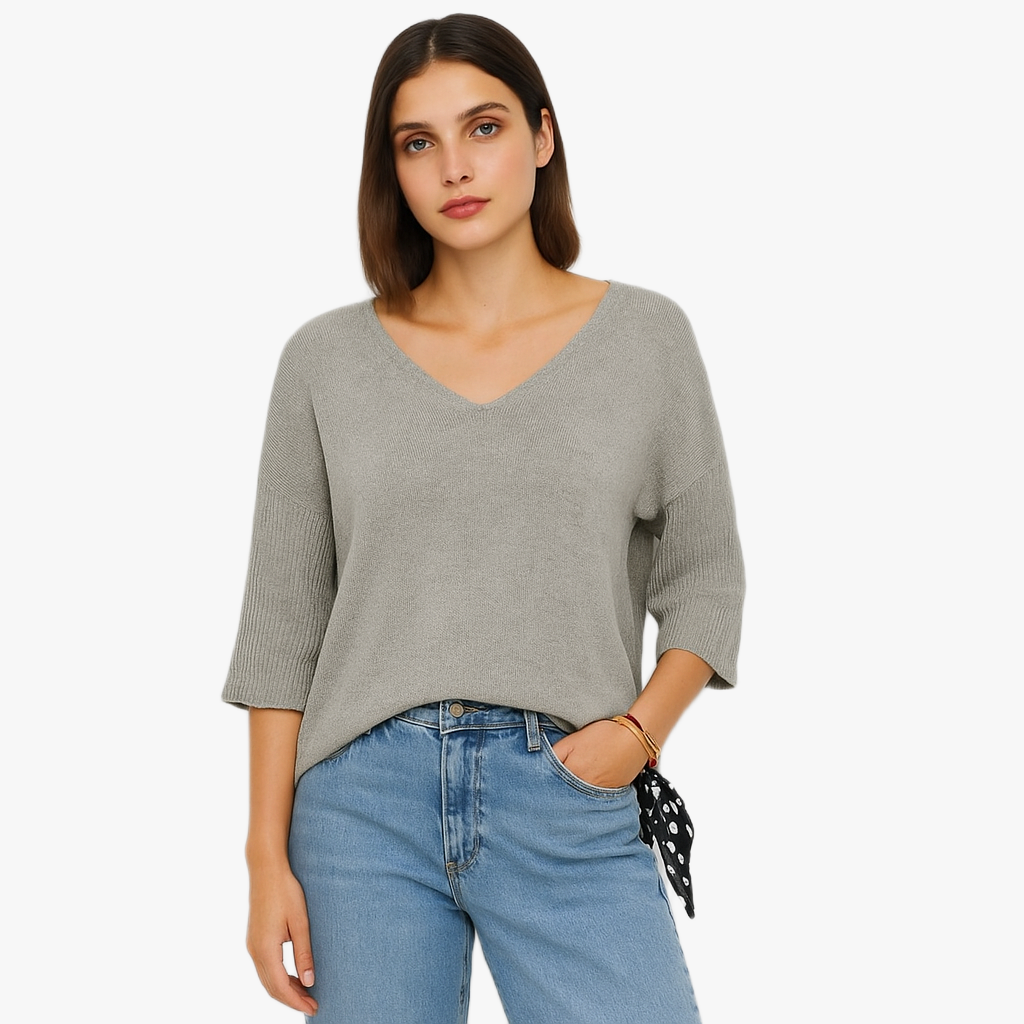 Stylish Women's V-Neck Knit Top