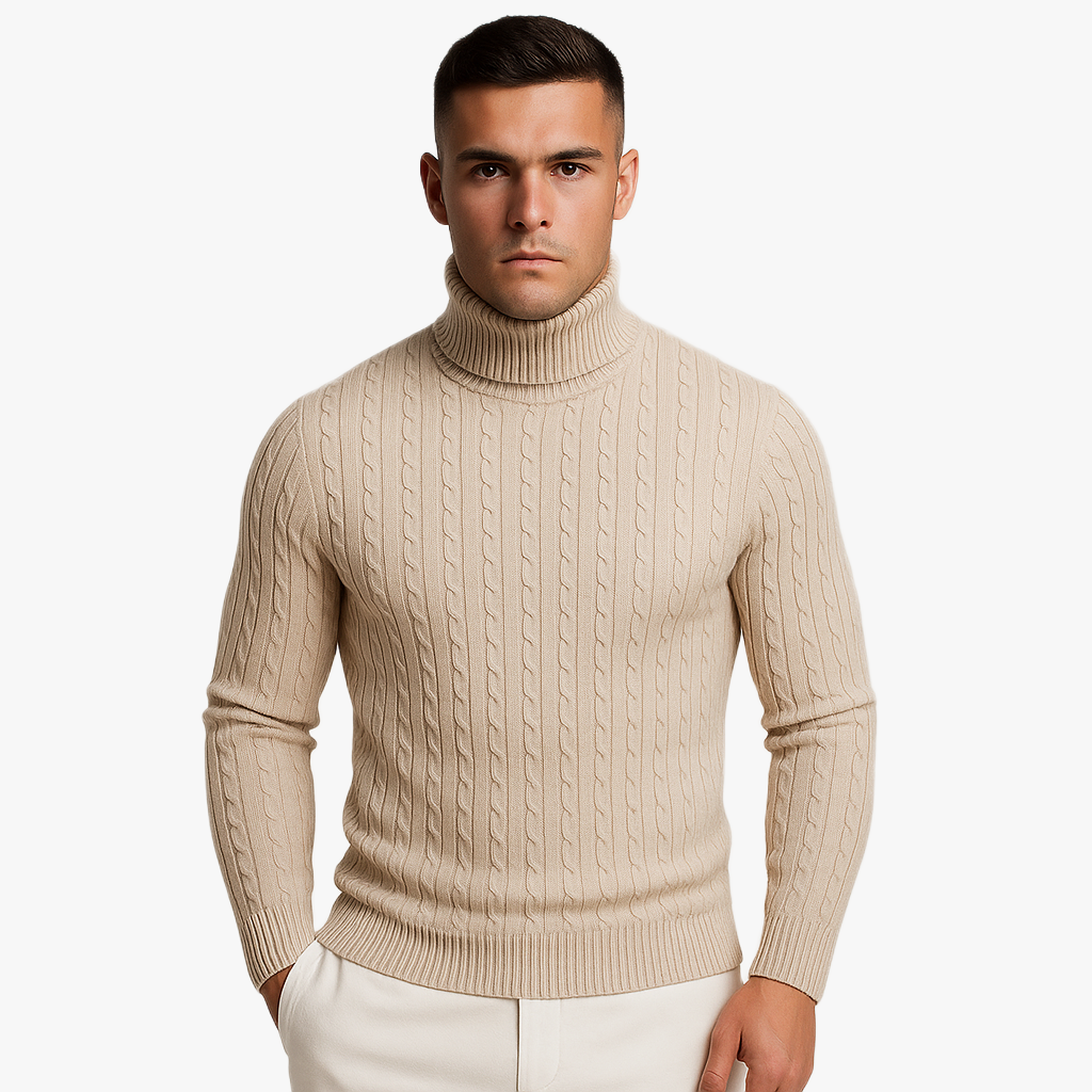 Elegant Men's Roll Neck Sweater