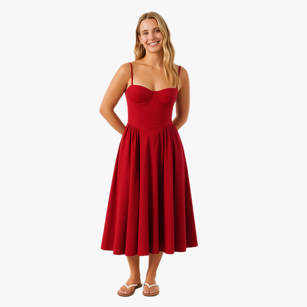 Stylish Summer Midi Dress with Pockets