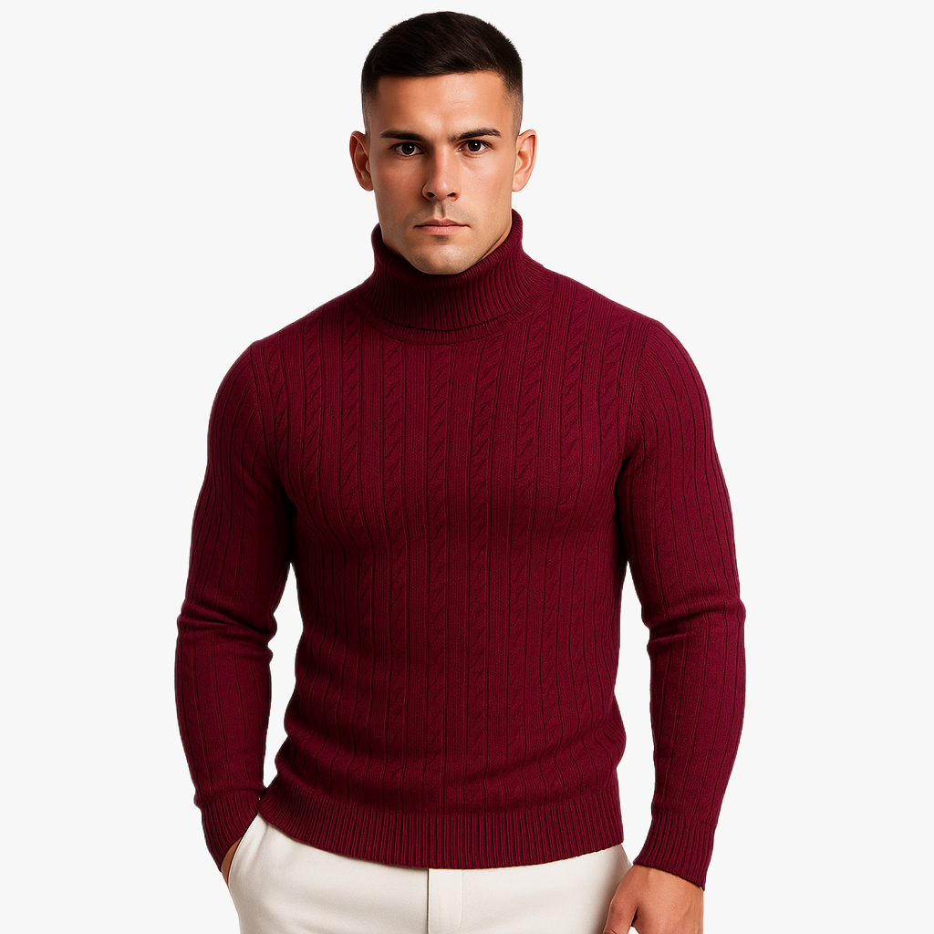 Elegant Men's Roll Neck Sweater