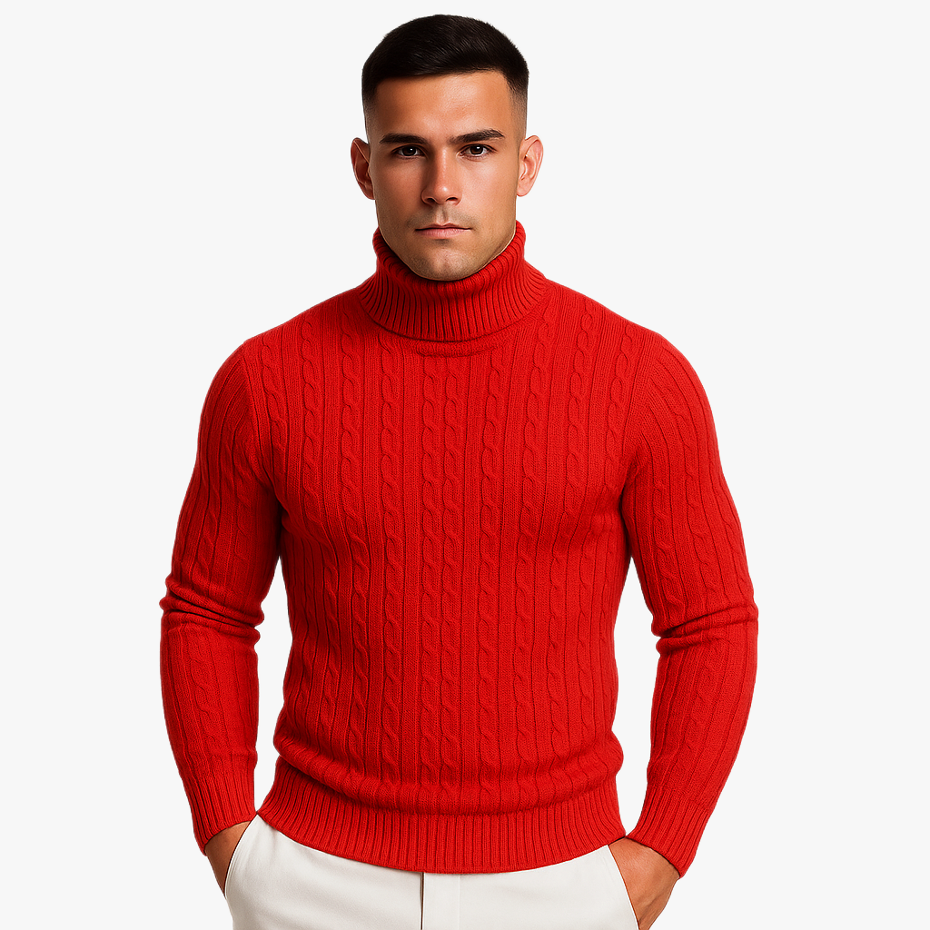 Elegant Men's Roll Neck Sweater