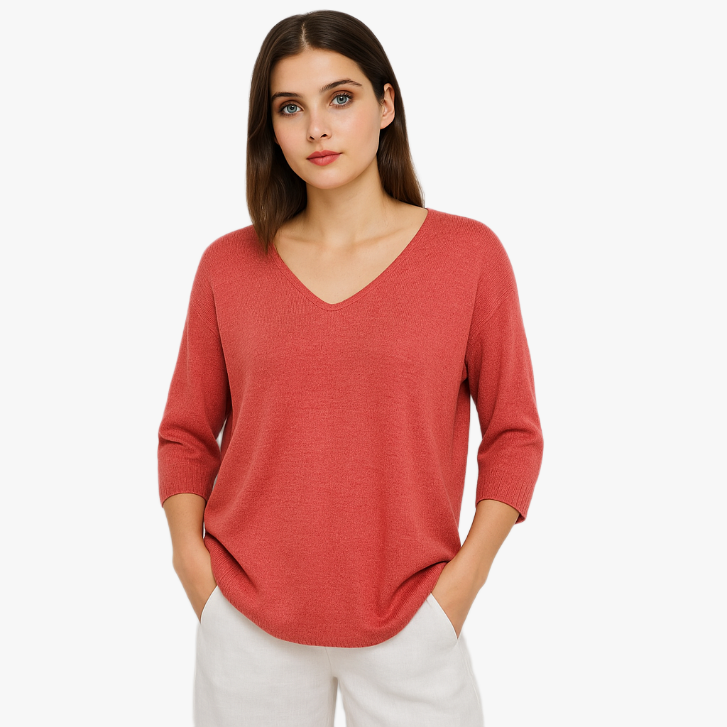 Stylish Women's V-Neck Knit Top