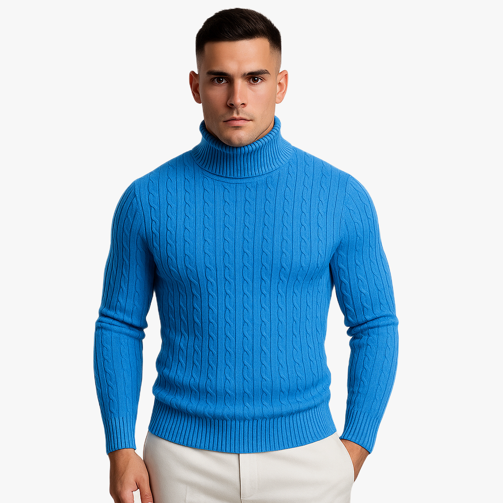 Elegant Men's Roll Neck Sweater
