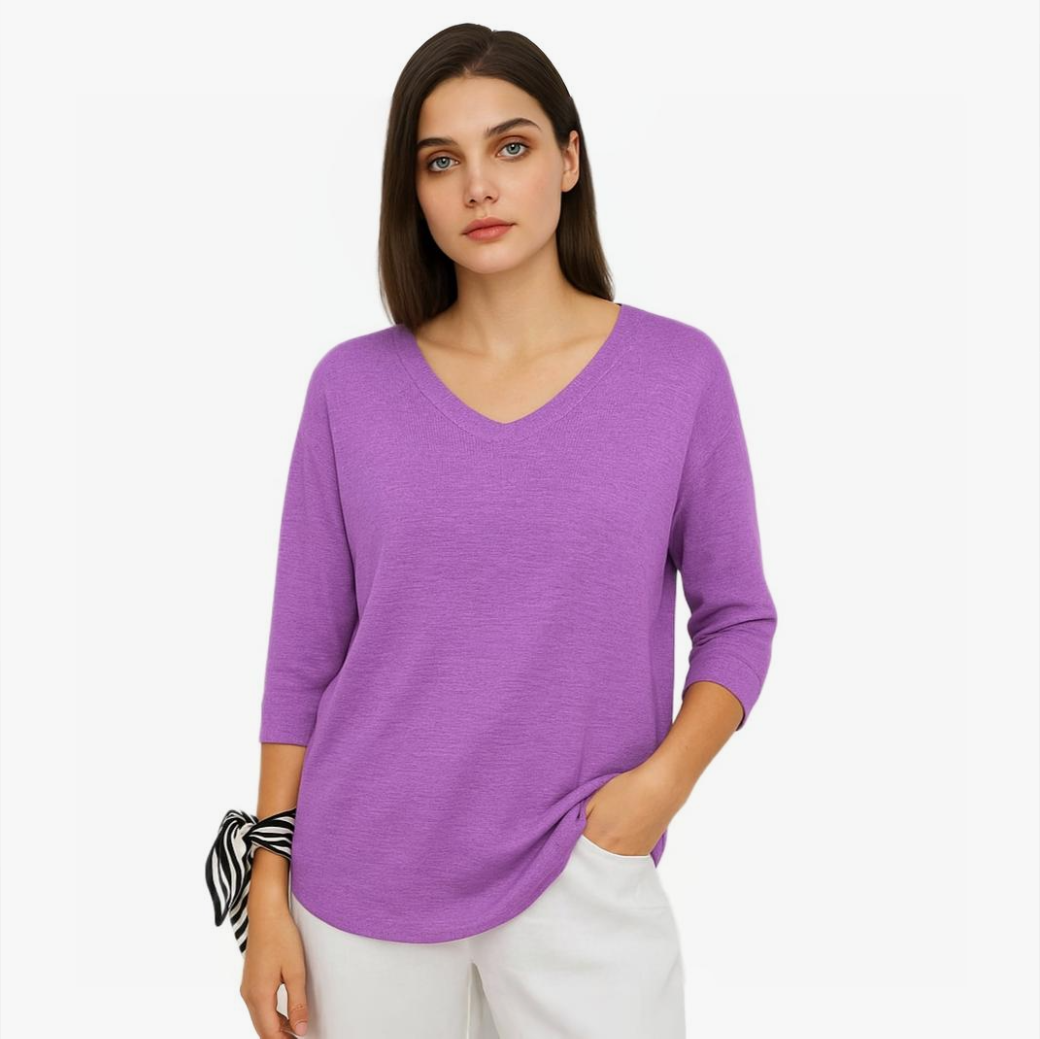Stylish Women's V-Neck Knit Top